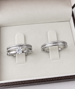 Alianças de Namoro 2mm Diamantado Fino – Modelo Emylia