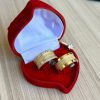 Alianças de Casamento 8mm | Luxo | Estilo Bulgari com Frisos Diamantados