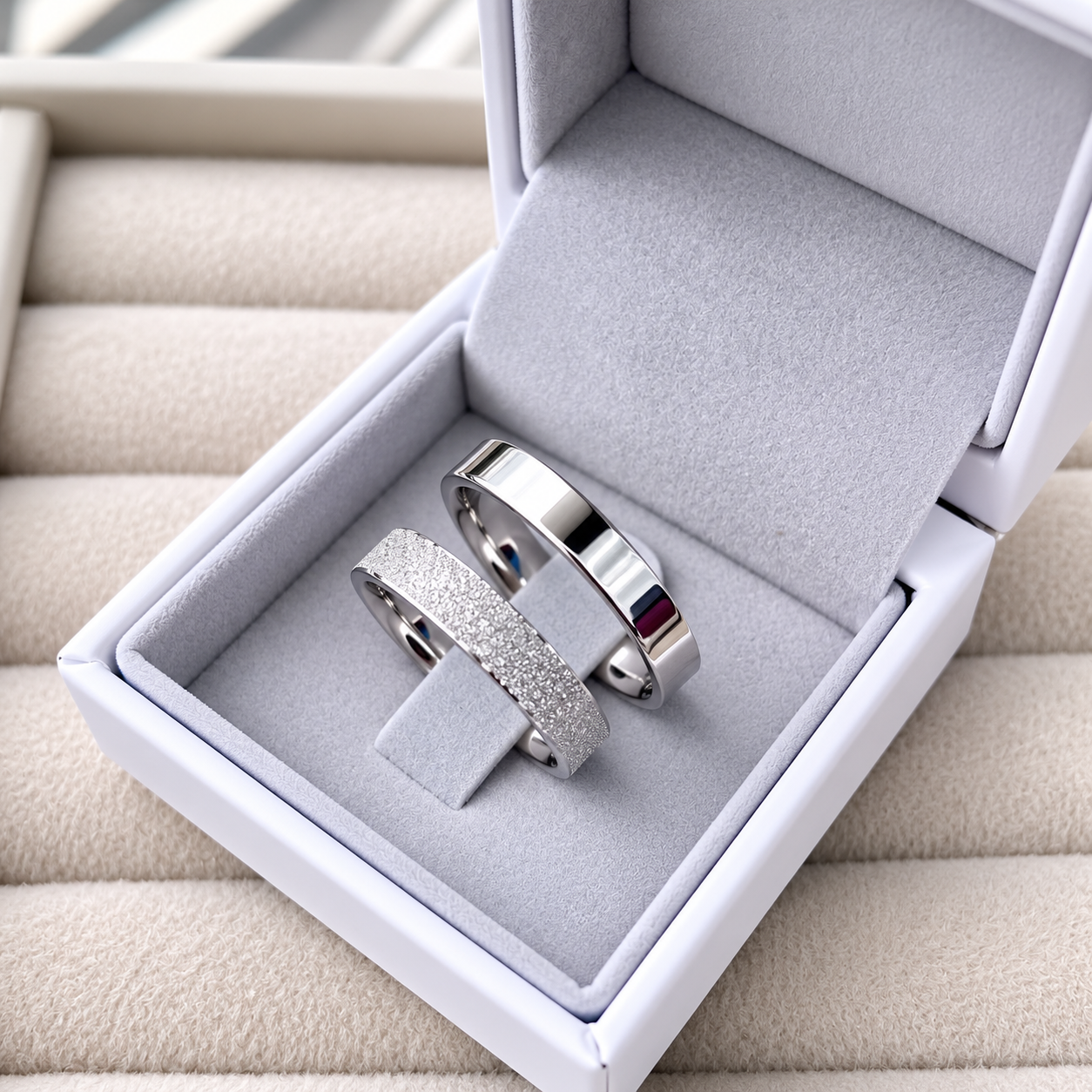Alianças de namoro 4mm diamantado, Modelo Mily, em aço cirúrgico