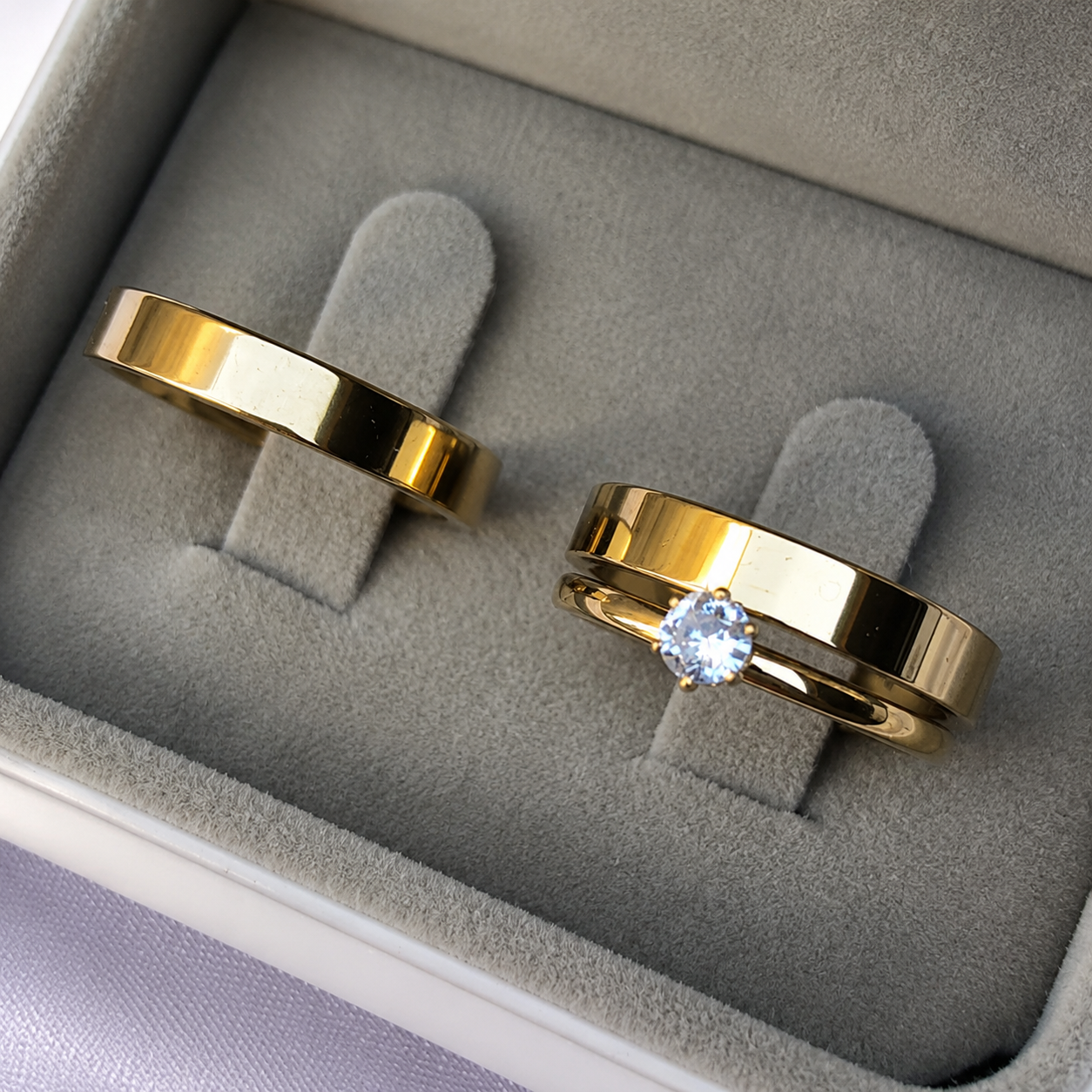 Alianças de Casamento 4mm Banhado a Ouro 18K – Reto Anatômico