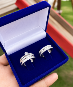 Alianças de Namoro 6mm Diamantado Anatômico com Friso Central