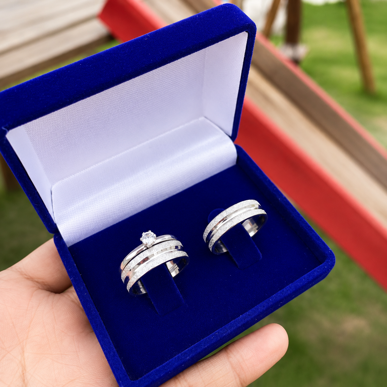 Alianças de Namoro 6mm Diamantado Anatômico com Friso Central